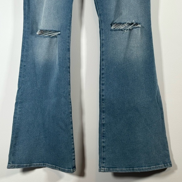 Good American Good Legs Flare Ripped High Waist Deep V Jeans Size: 15 New 33 - Picture 5 of 12